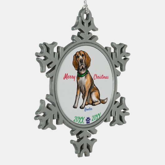 Persoonlijke herdenkingsornament voor huisdieren - tin sneeuwvlok ornament (Links)