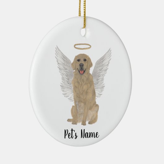 Persoonlijke Herdenkingsteken voor Gouden Retrieve Keramisch Ornament (Rechts)