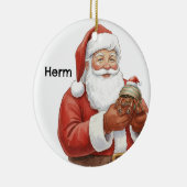 Persoonlijke heremietkreeft met Sinterklaas Keramisch Ornament (Rechts)