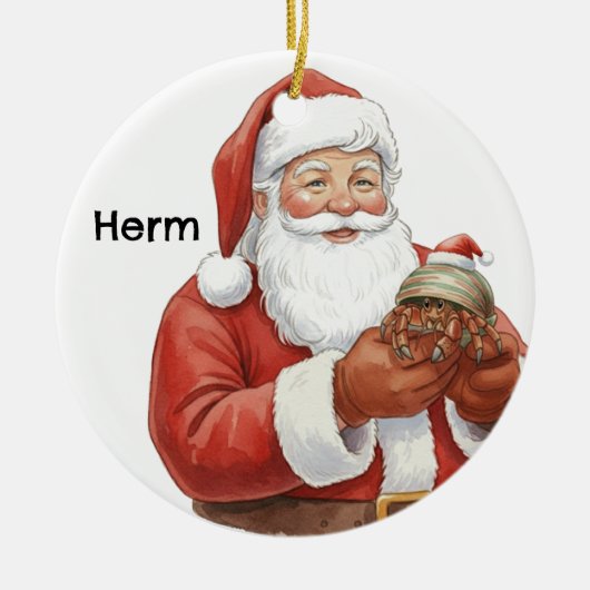Persoonlijke heremietkreeft met Sinterklaas Keramisch Ornament (Voorkant)