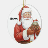 Persoonlijke heremietkreeft met Sinterklaas Keramisch Ornament (Links)
