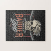 Persoonlijke herenkapper Hipster Schedel en Scheer Legpuzzel (Horizontaal)