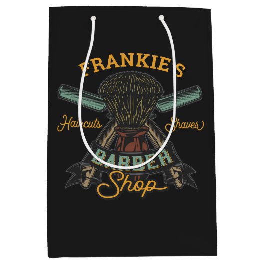 Persoonlijke herenkapper Retro kapsels scheren Medium Cadeauzakje (Voorkant)