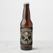 Persoonlijke herenkapper Skull Rockabilly Salon   Bier Etiket (Voorkant)