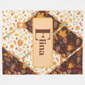 Persoonlijke Herfst Aangepaste Naam Autumn Knus Ca Fleece Deken (Voorkant (Horizontaal))