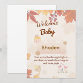 🍂 Persoonlijke herfst baby welkomstkaart | Aangep Kaart (Voorkant / Achterkant)