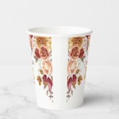 Persoonlijke Herfst Boho Bloemige Bruidsdouche Papieren Bekers (Rechts)