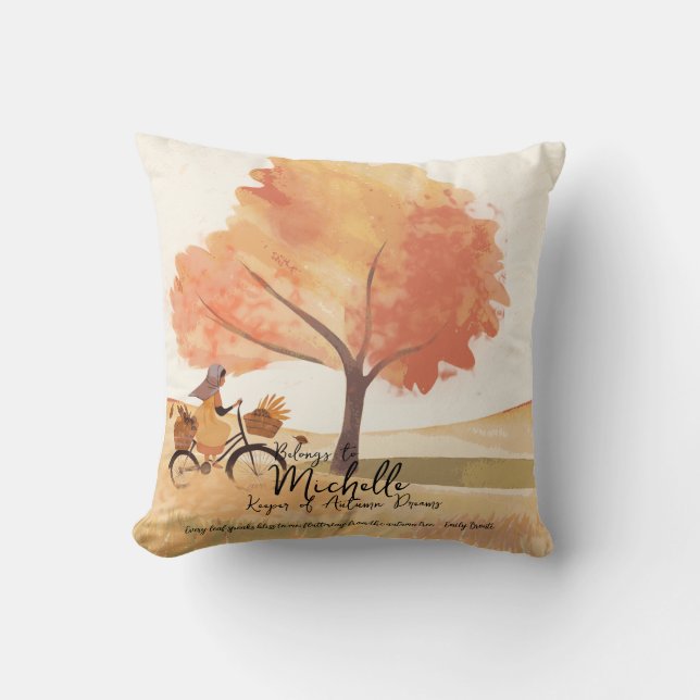 Persoonlijke 'Herfst Dromen' Meisjes  Kussen (Voorkant)