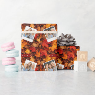 Persoonlijke herfst esdoornbladeren Kleurrijke her Cadeaupapier