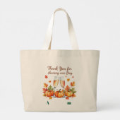 Persoonlijke herfst gastgeschenk bruiloftsfeest grote tote bag (Achterkant)