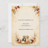 Persoonlijke herfst gouden retriever bruiloft kaart (Achterkant)