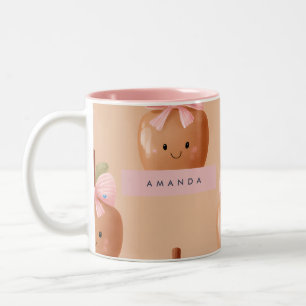 Persoonlijke Herfst Knus Zoete Karamel Appel Boog Tweekleurige Koffiemok