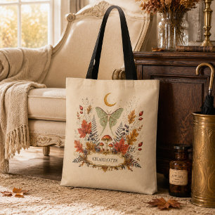 Persoonlijke Herfst Luna Moth Hekserij Botanische  Tote Bag