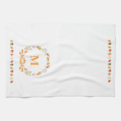 Persoonlijke Herfst Pompoen Monogram Theedoek (Horizontaal)