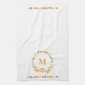 Persoonlijke Herfst Pompoen Monogram Theedoek (Verticaal)