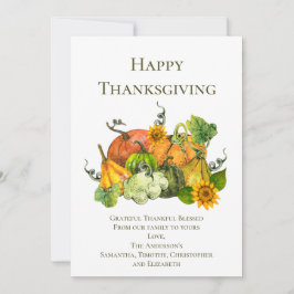 Persoonlijke herfst Thanksgiving-dagkaart  Notitiekaartje