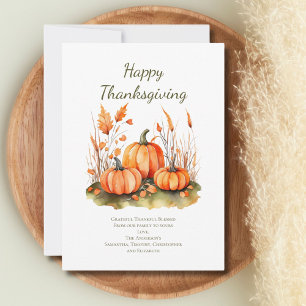 Persoonlijke herfst Thanksgiving-dagkaart Notitiekaartje