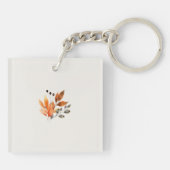 Persoonlijke herfstkrans monogram sleutelhanger (Achterkant)