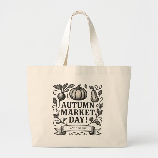 Persoonlijke Herfstmarktdag! Grote Tote Bag (Voorkant)