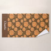 Persoonlijke herfstpompoen badhanddoek (Badhanddoek)
