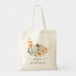 Persoonlijke herfstpompoen bruidsmeisje boodschapp tote bag
