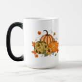 Persoonlijke herfstpompoenveld mok met eigen naam (Links)