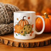 Persoonlijke herfstpompoenveld mok met eigen naam