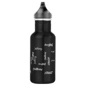 Persoonlijke, herhaalde naam, zwart en wit waterfles  (Rechts)