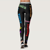 Persoonlijke herhaalde naamletters Leggings zwart (Achterkant)