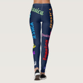Persoonlijke herhaalde naamletters Leggings zwart (Achterkant)