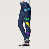 Persoonlijke herhaalde naamletters Leggings zwart (Links)