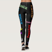 Persoonlijke herhaalde naamletters Leggings zwart (Achterkant)