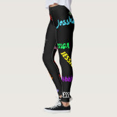 Persoonlijke herhaalde naamletters Leggings zwart (Links)