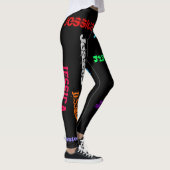 Persoonlijke herhaalde naamletters Leggings zwart (Rechts)