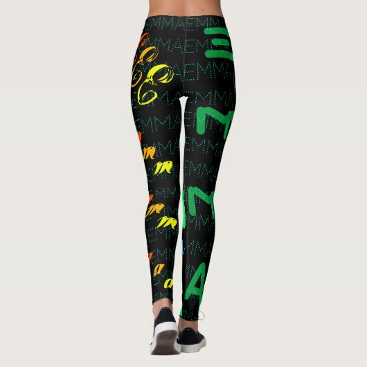 Persoonlijke Herhalingsnaam 4 letters Leggings (Achterkant)