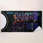 Persoonlijke herhalingsnaam 5 letters Beach Towel Strandlaken (Voorkant)