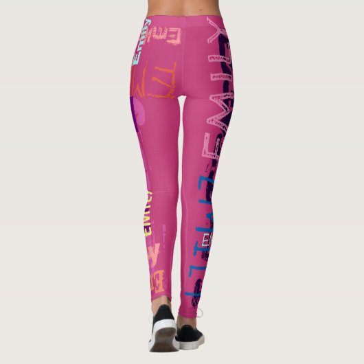 Persoonlijke Herhalingsnaam 5 letters Leggings (Achterkant)