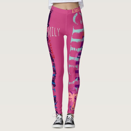 Persoonlijke Herhalingsnaam 5 letters Leggings (Voorkant)
