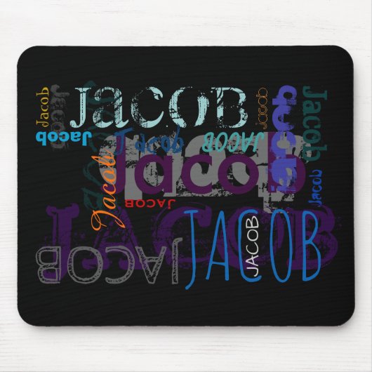 Persoonlijke Herhalingsnaam 5 letters Mousepad Muismat (Voorkant)