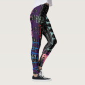 Persoonlijke Herhalingsnaam 5 letters Muzieknoten Leggings (Rechts)