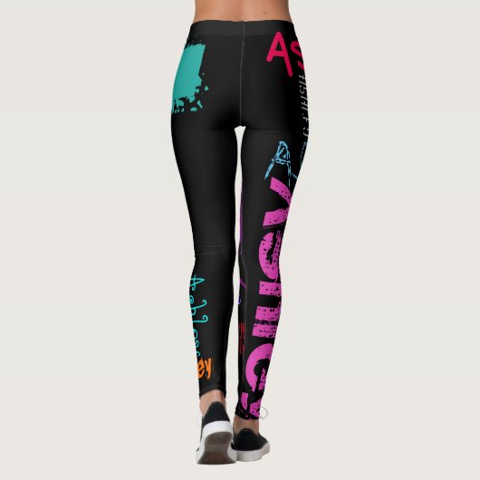 Persoonlijke Herhalingsnaam 6 letters Leggings (Achterkant)