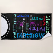 Persoonlijke herhalingsnaam 7 letters Beach Towel Strandlaken (Voorkant)