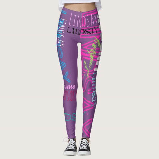 Persoonlijke Herhalingsnaam 7 letters Leggings (Voorkant)