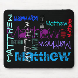 Persoonlijke herhalingsnaam 7 letters Mousepad Muismat