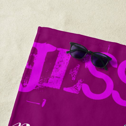 Persoonlijke Herhalingsnaam voor 7 Kies Kleuren BT Strandlaken (In situ)