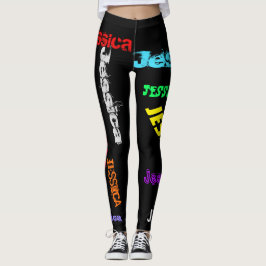 Persoonlijke herhalingsnaam zwarte oude Leggings
