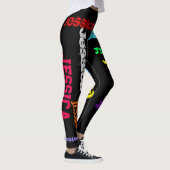 Persoonlijke herhalingsnaam zwarte oude Leggings (Rechts)