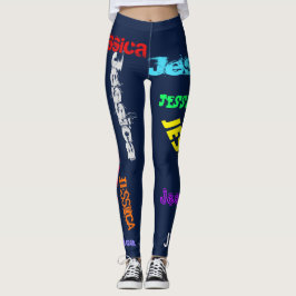 Persoonlijke herhalingsnaam zwarte oude Leggings