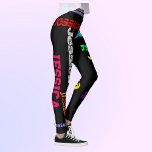 Persoonlijke herhalingsnaam zwarte oude Leggings<br><div class="desc">Vun,  Vet,  kleurrijk,  Leggings. Ga jouw naam in de sjabloon en het herhaalt zich als magie.</div>