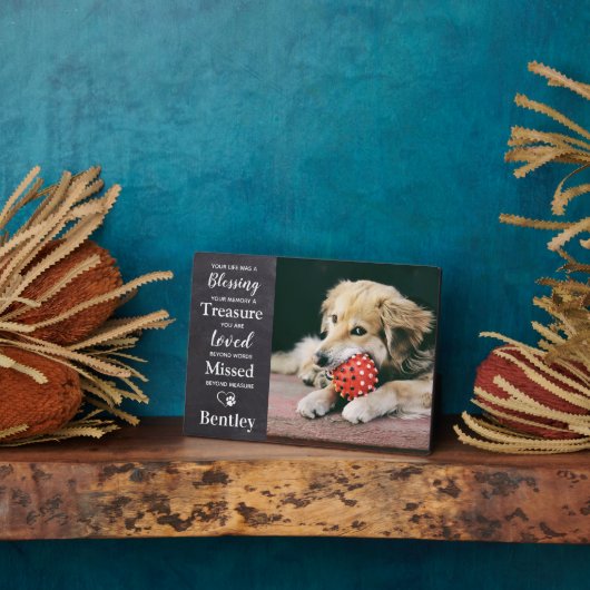 Persoonlijke herinnering aan huisdierverlies Honde Fotoplaat (Zijkant)